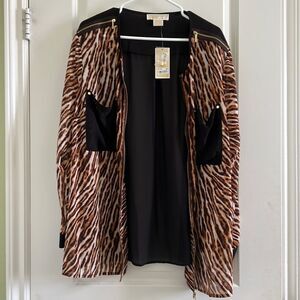 Michael Kors Sheer animal print jacket NWT